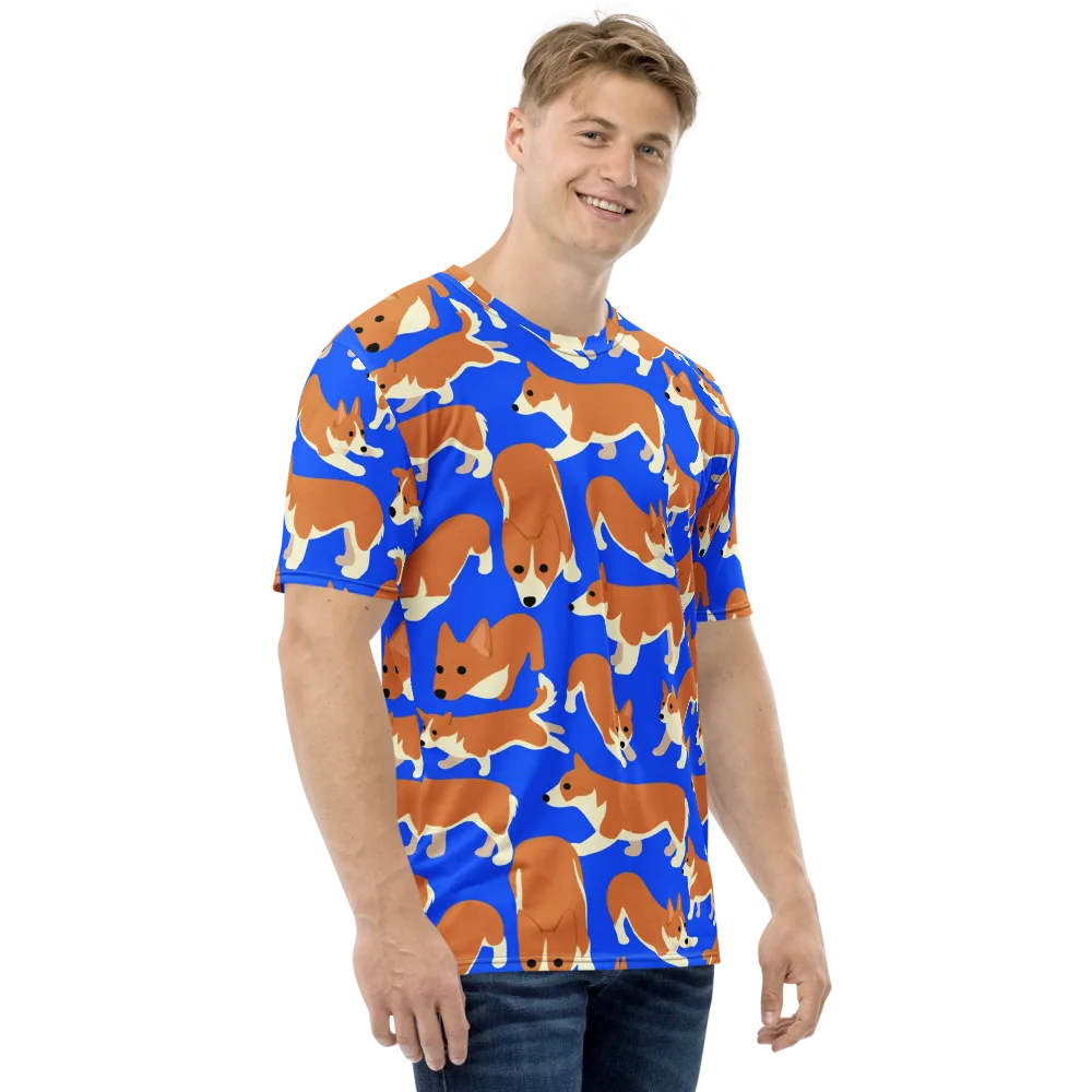 Blue Ribbon Herd on Men's Crew Neck T-Shirt — Right