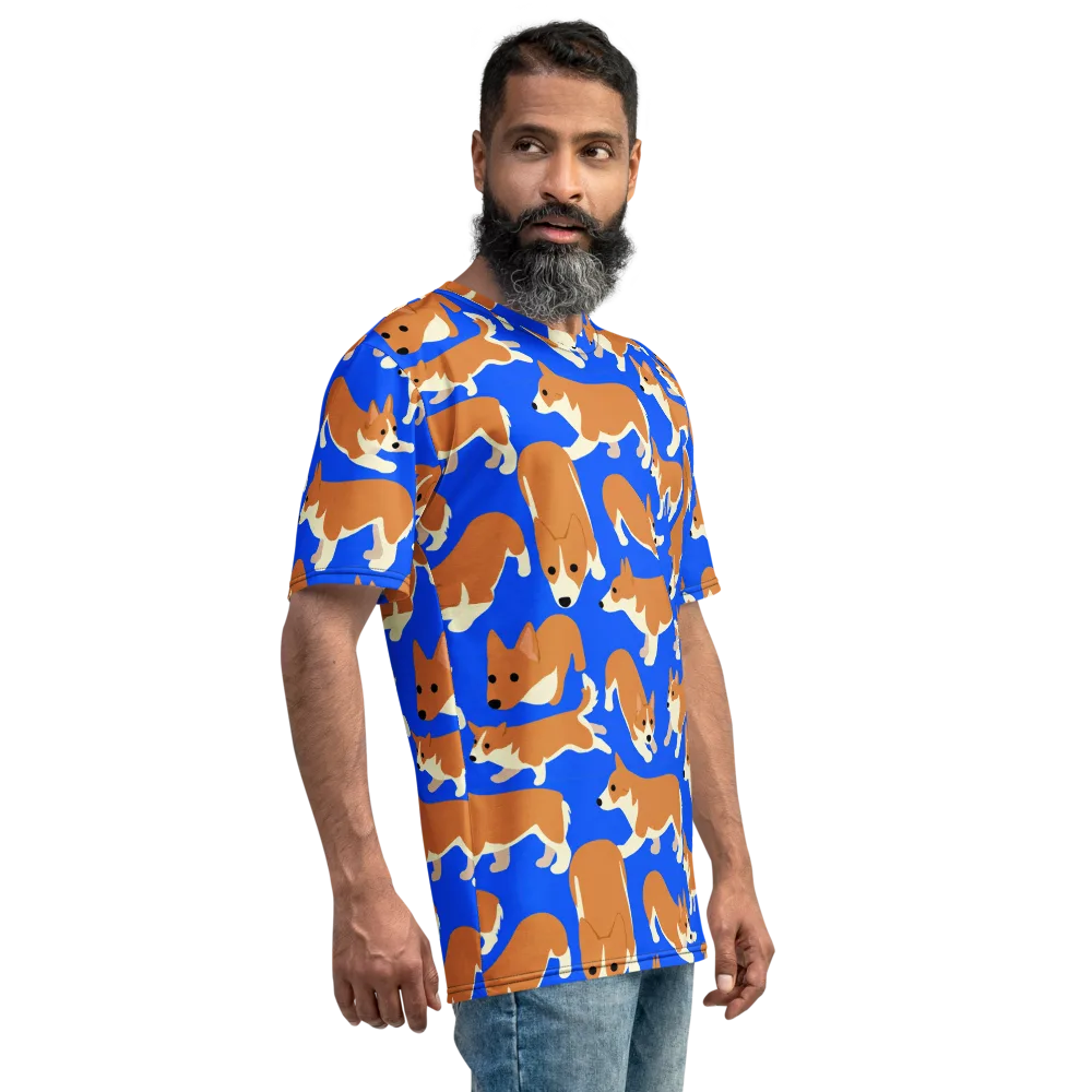 Blue Ribbon Herd on Men's Crew Neck T-Shirt — Right