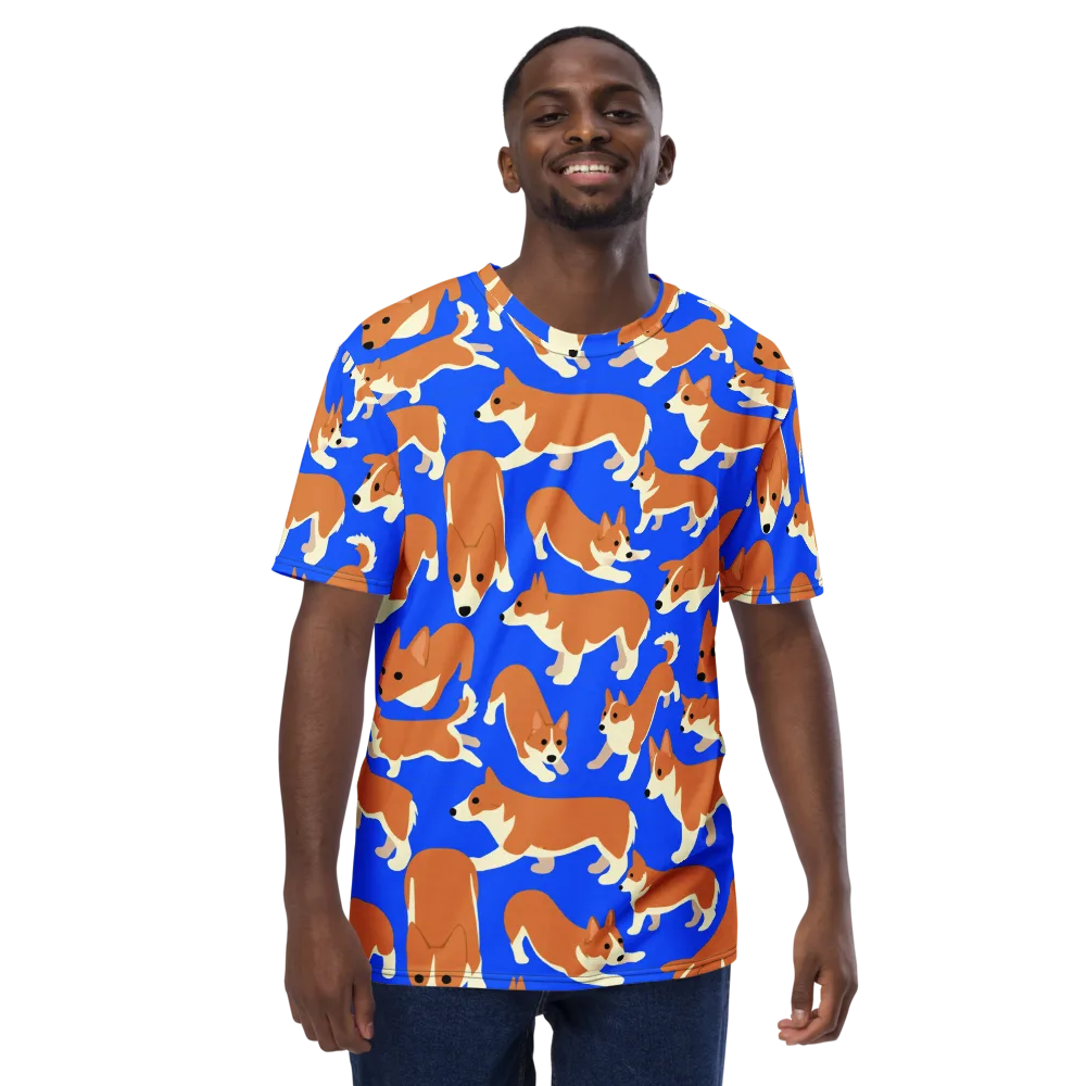 Blue Ribbon Herd on Men's Crew Neck T-Shirt — Front