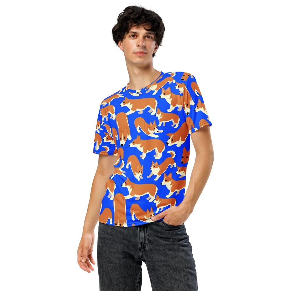 Blue Ribbon Herd on Men's Crew Neck T-Shirt — Front