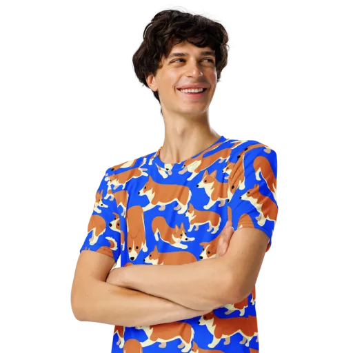 Blue Ribbon Herd on a Men's Crew Neck T-Shirt