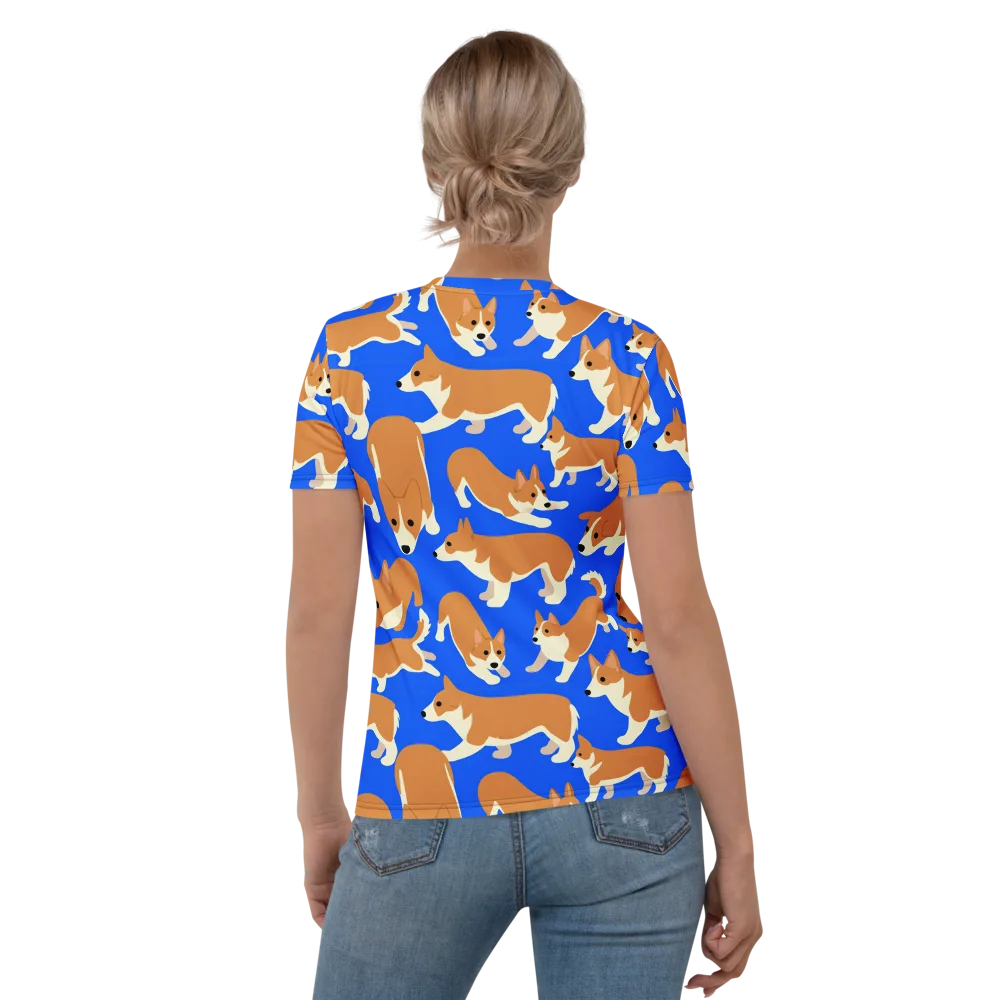 Blue Ribbon Herd on Women's Crew Neck T-Shirt — Back