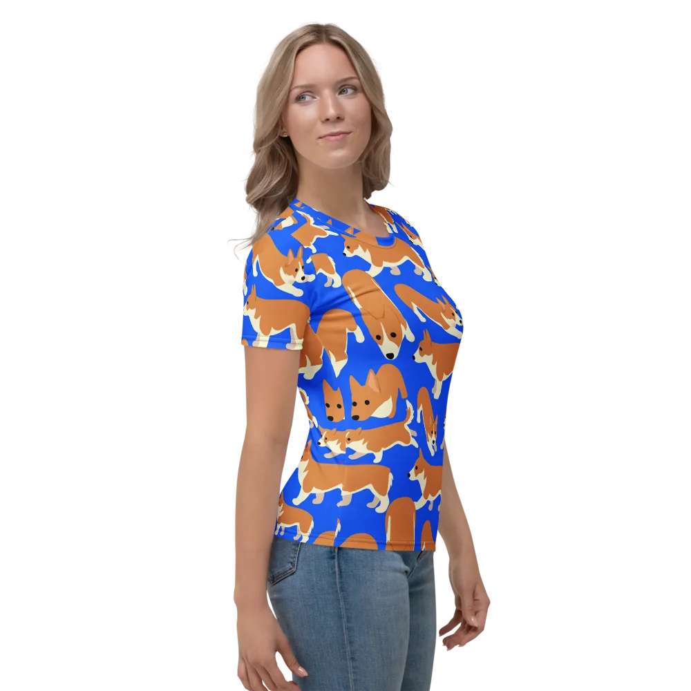 Blue Ribbon Herd on Women's Crew Neck T-Shirt — Right