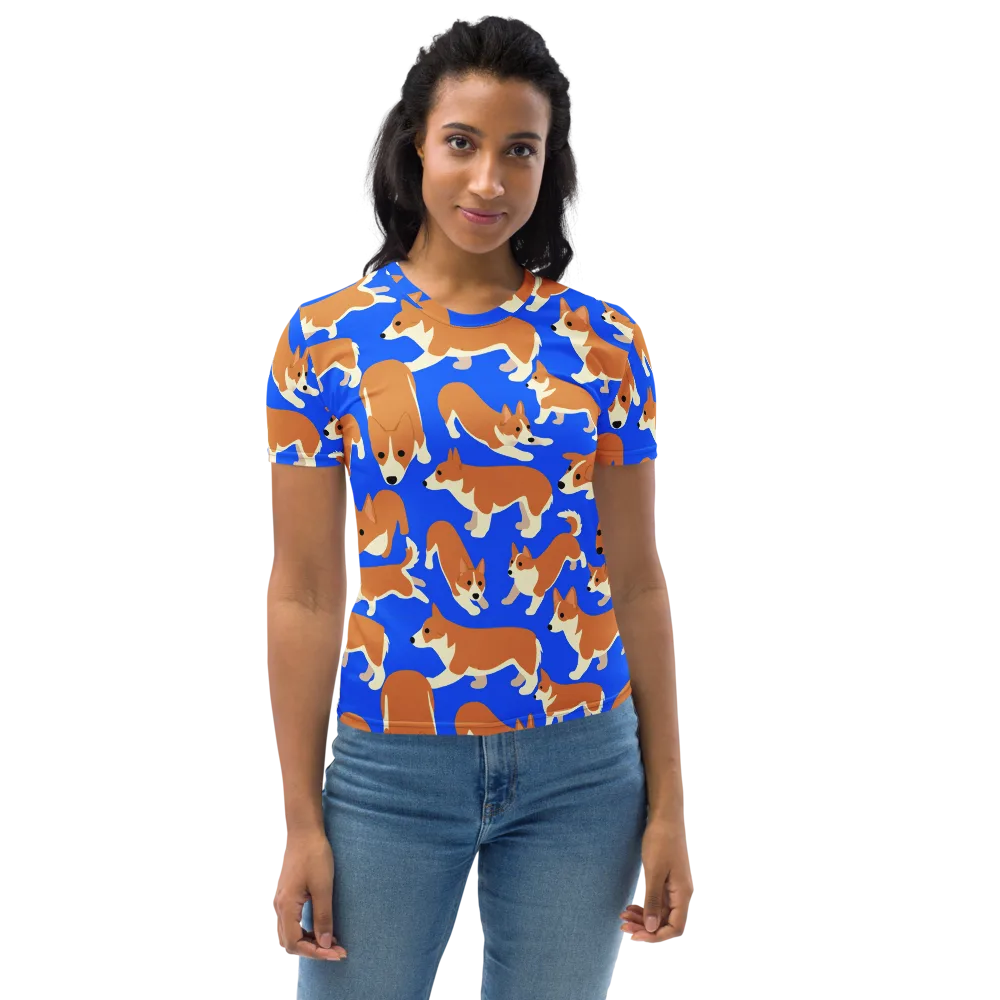 Blue Ribbon Herd on Women's Crew Neck T-Shirt — Front