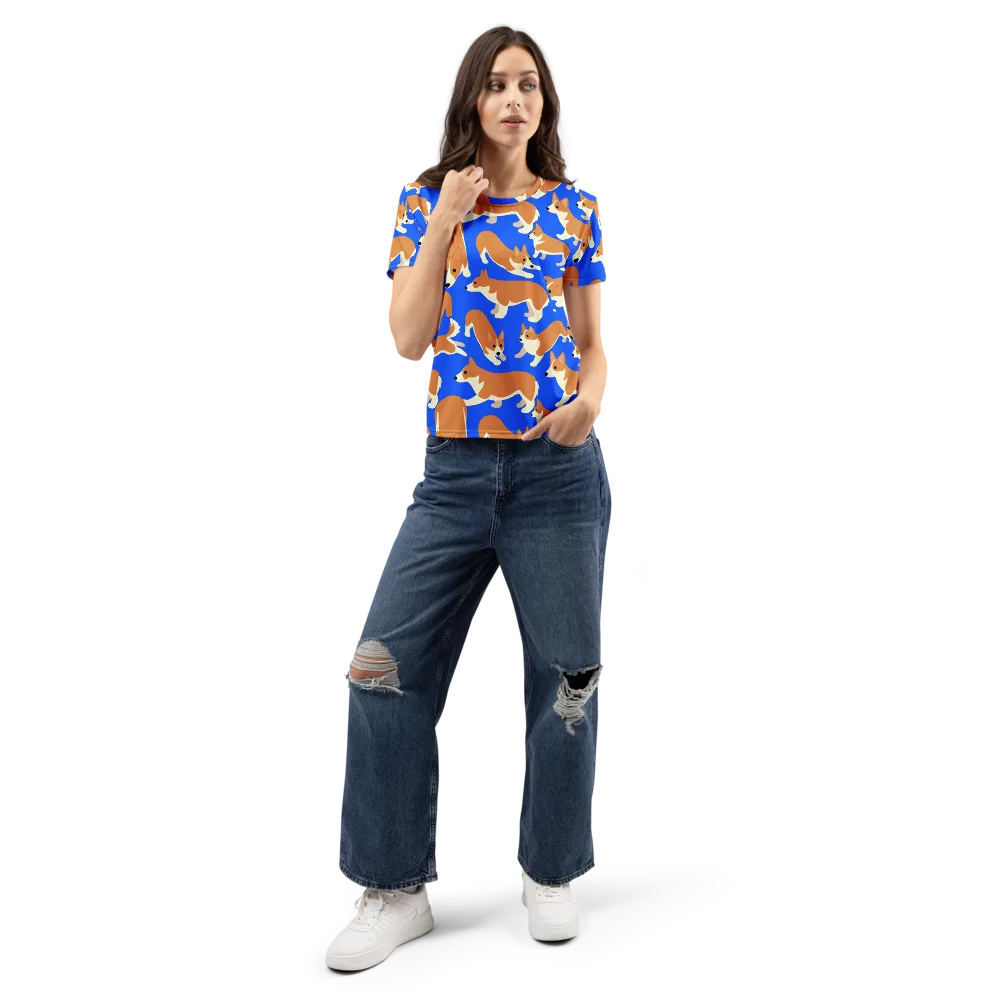 Blue Ribbon Herd on Women's Crew Neck T-Shirt — Front