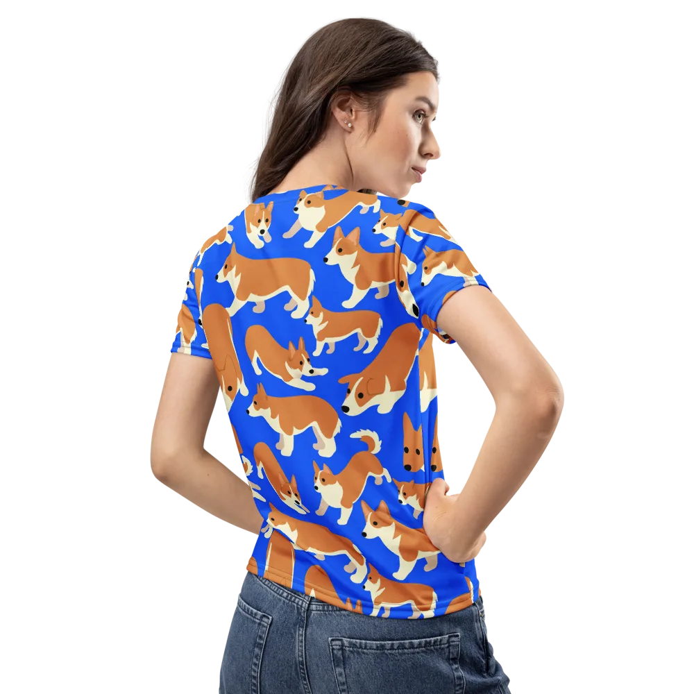 Blue Ribbon Herd on Women's Crew Neck T-Shirt — Back