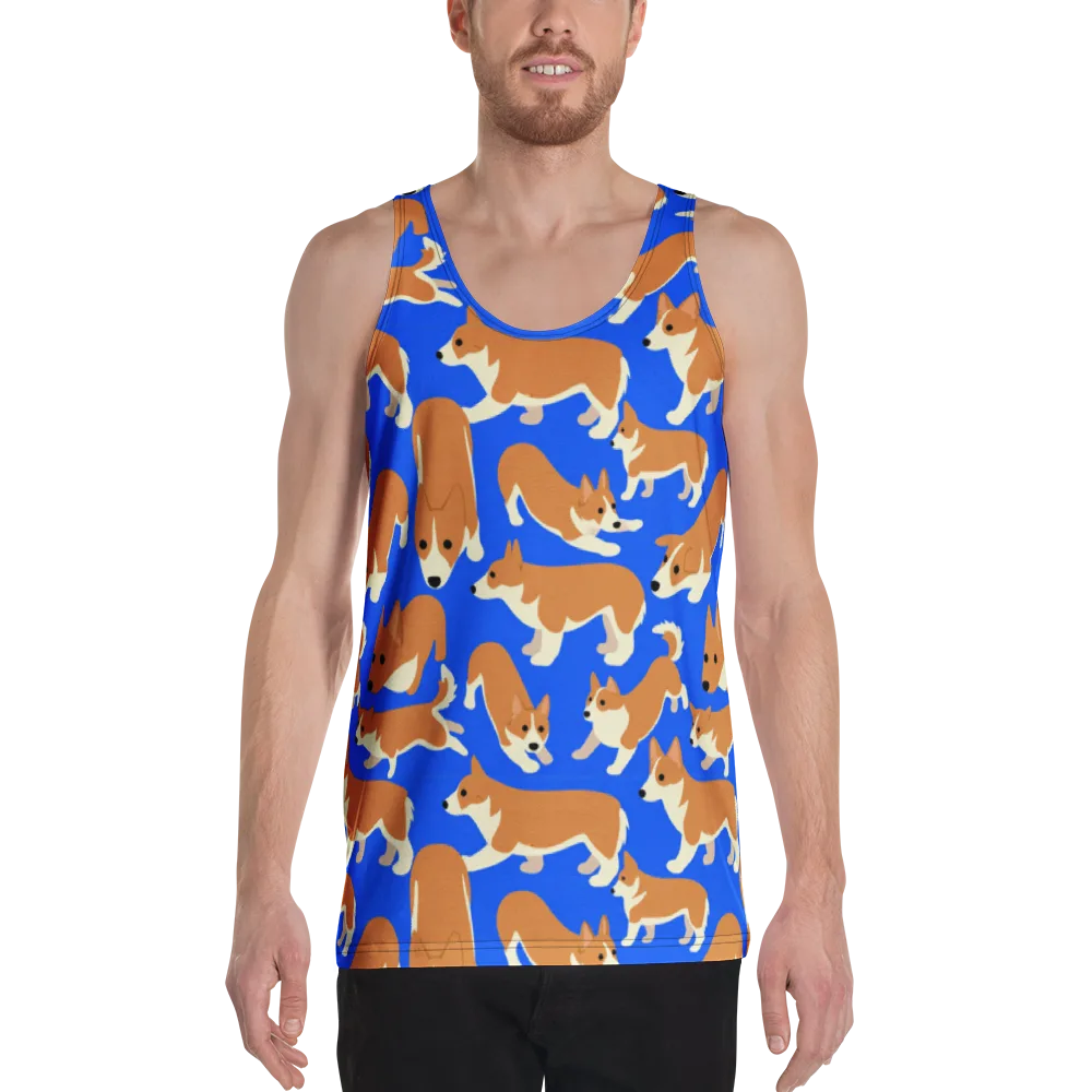 Blue Ribbon Herd on Men's Tank Top — Front