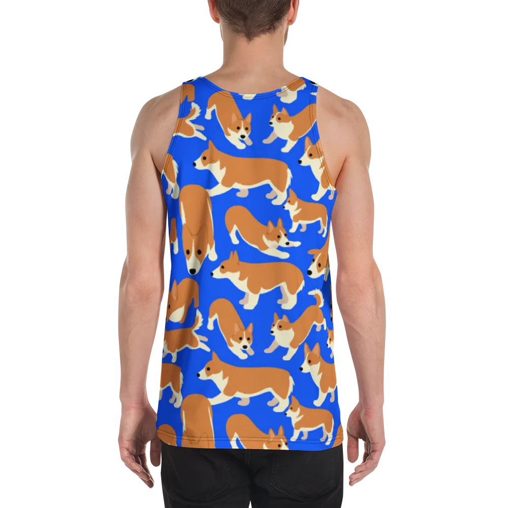 Blue Ribbon Herd on Men's Tank Top — Back