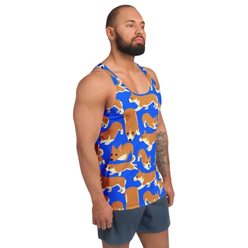 Blue Ribbon Herd on a Men's Tank Top