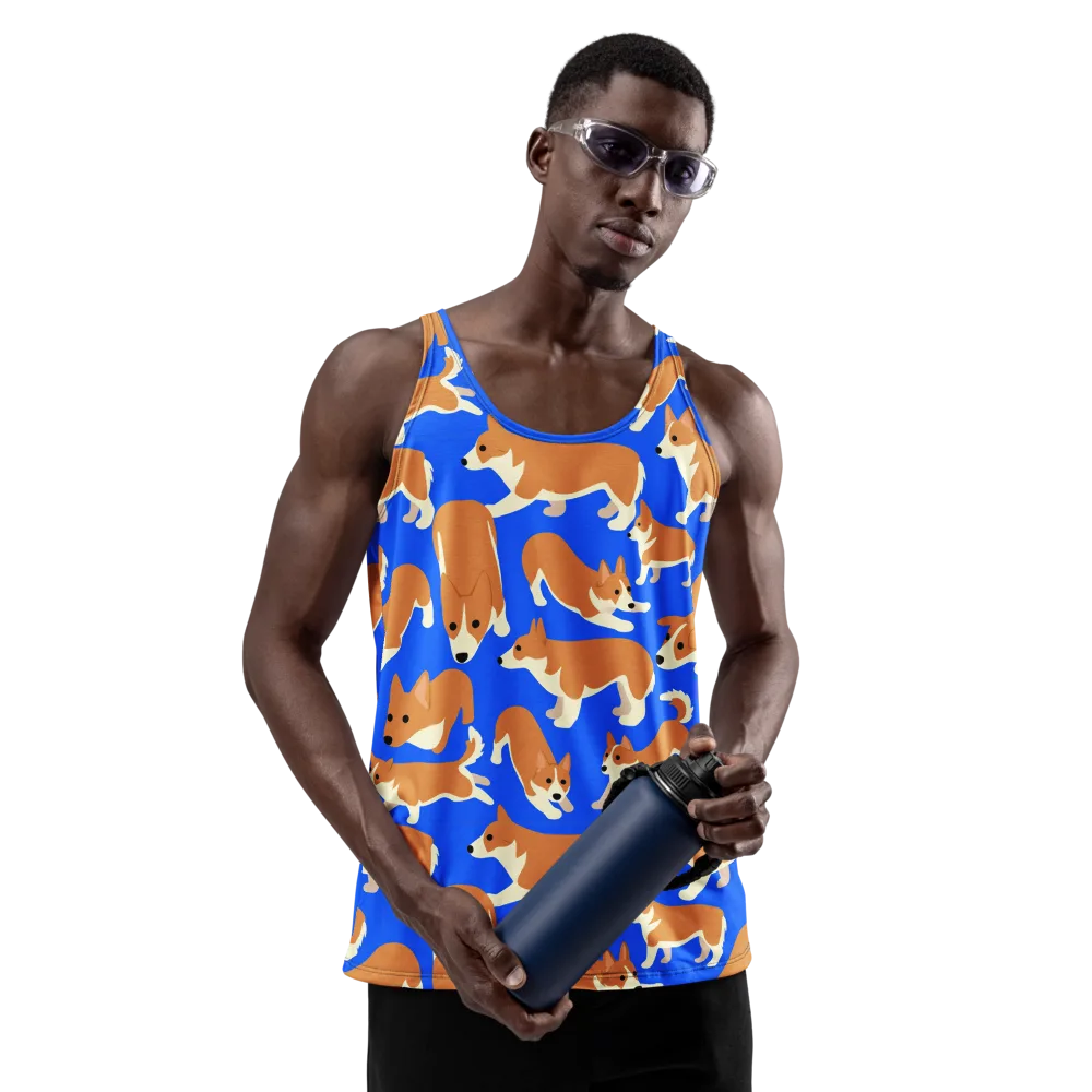Blue Ribbon Herd on Men's Tank Top — Front