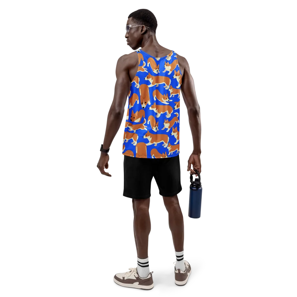 Blue Ribbon Herd on Men's Tank Top — Back