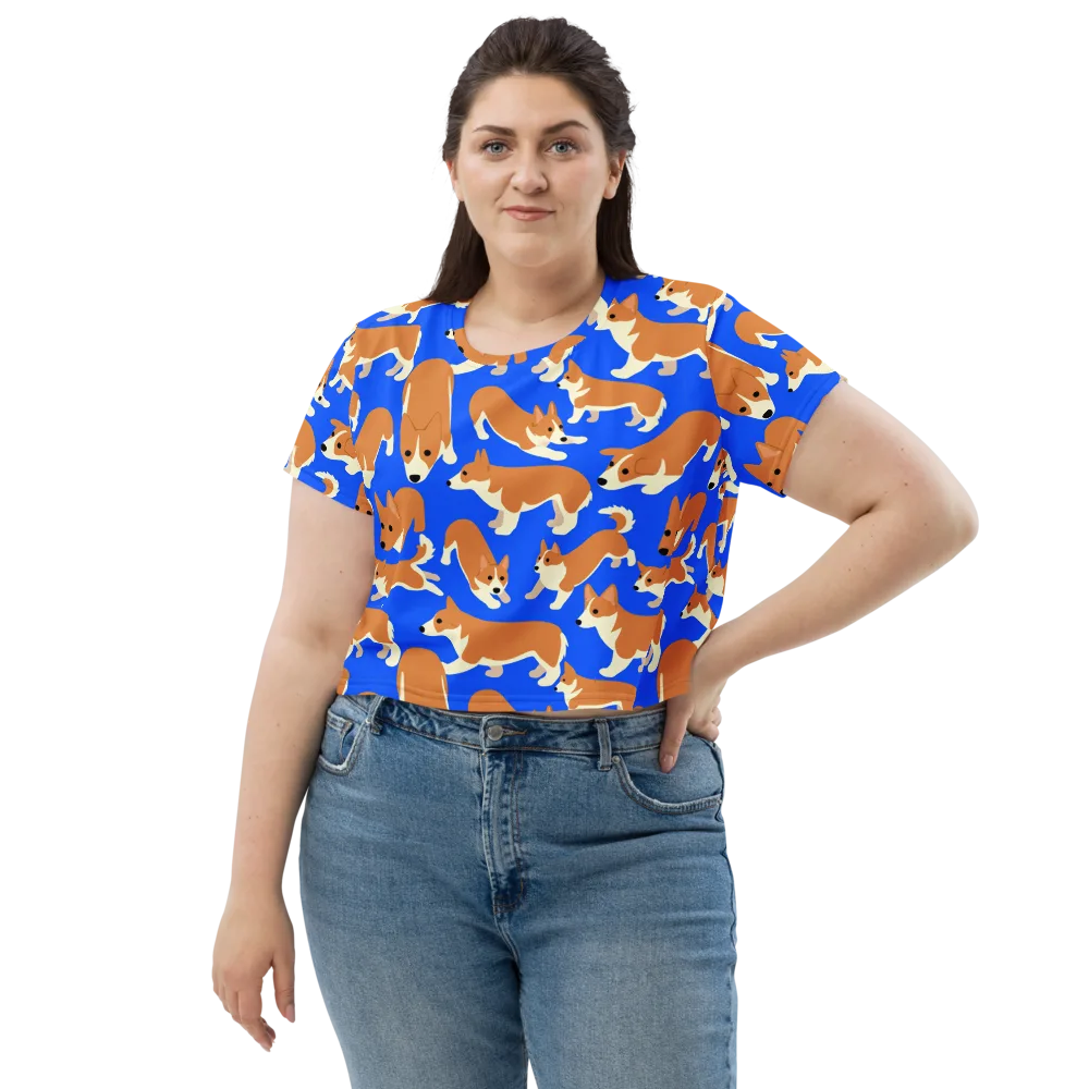 Blue Ribbon Herd on Crop Tee — Front