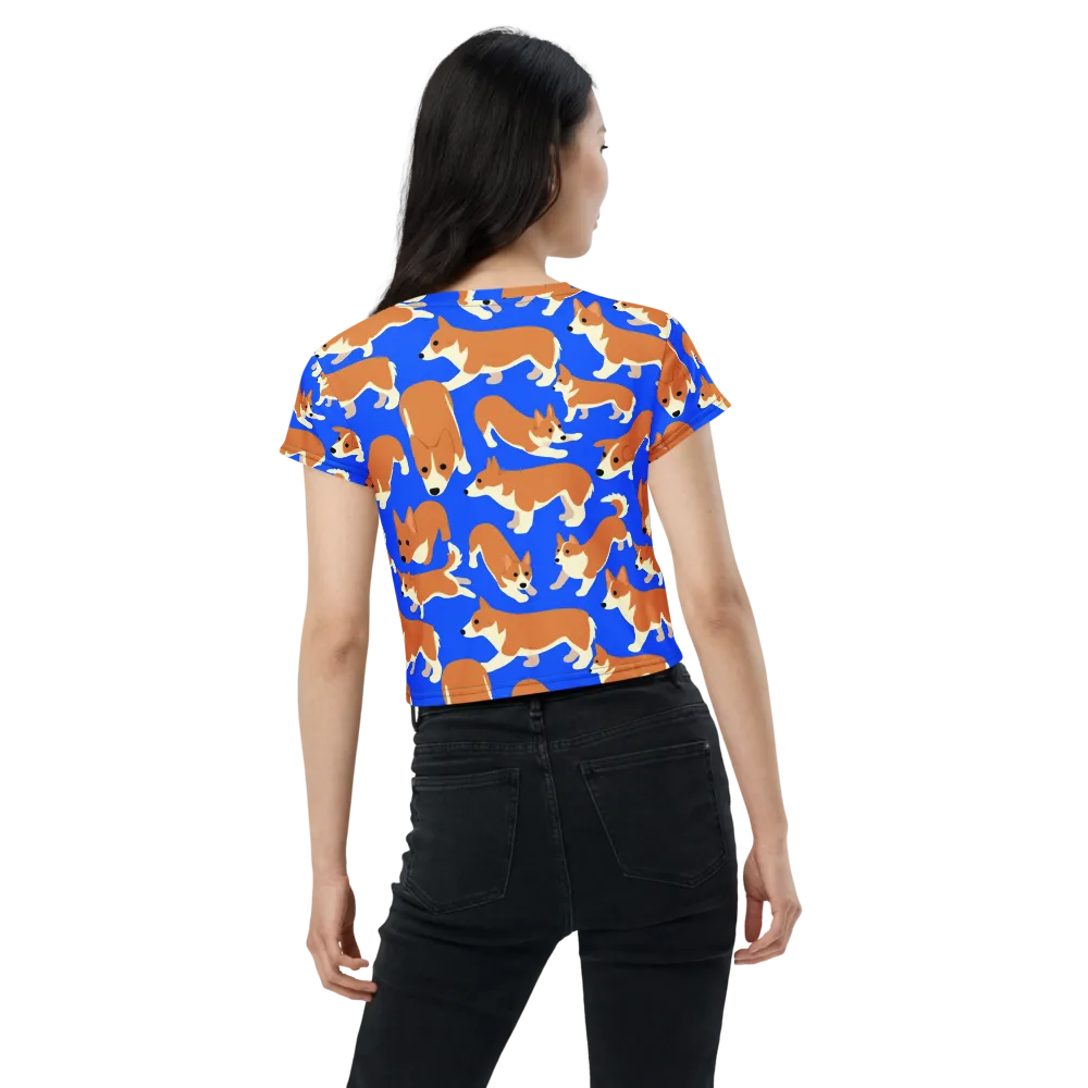 Blue Ribbon Herd on Crop Tee — Back