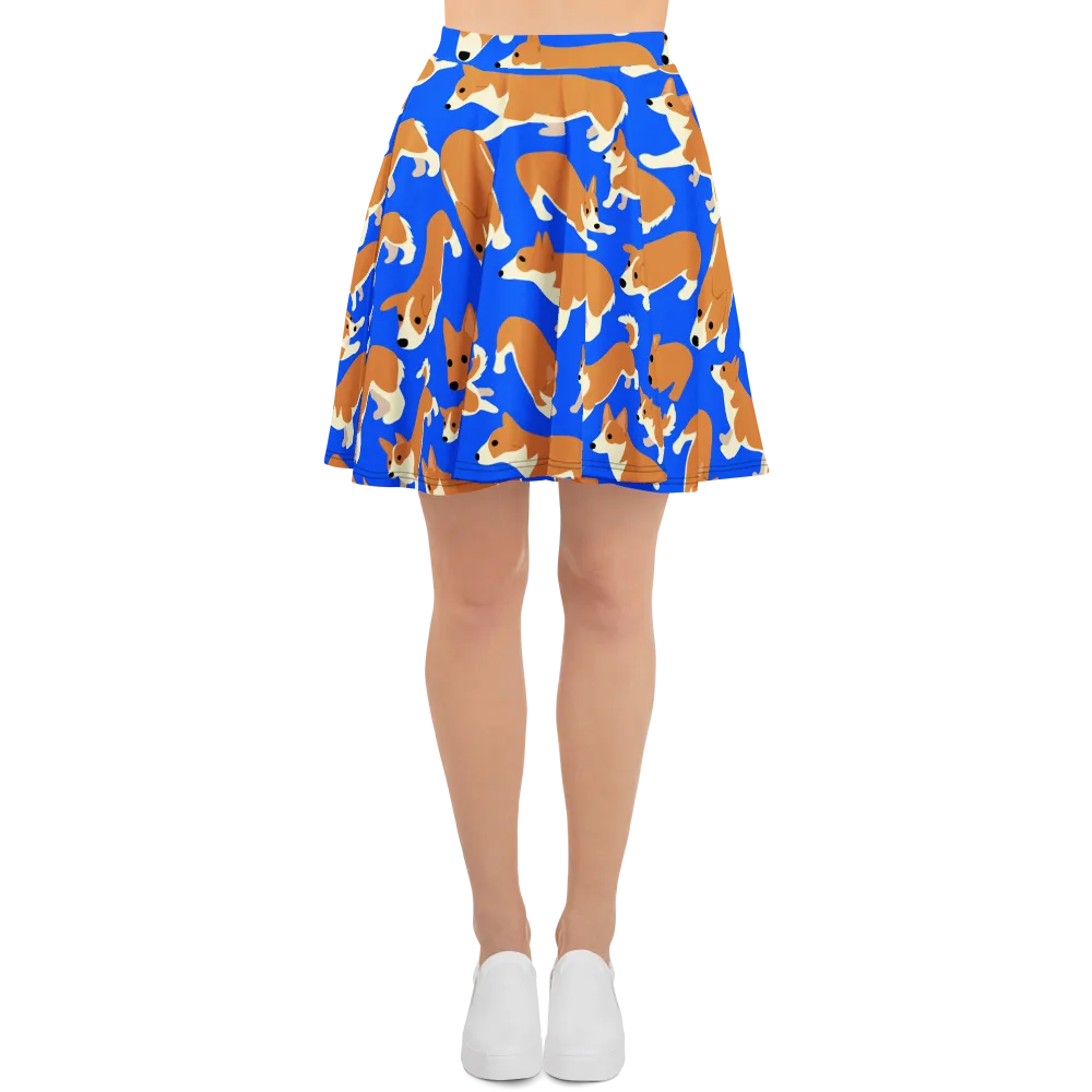 Blue Ribbon Herd on Skater Skirt — Front