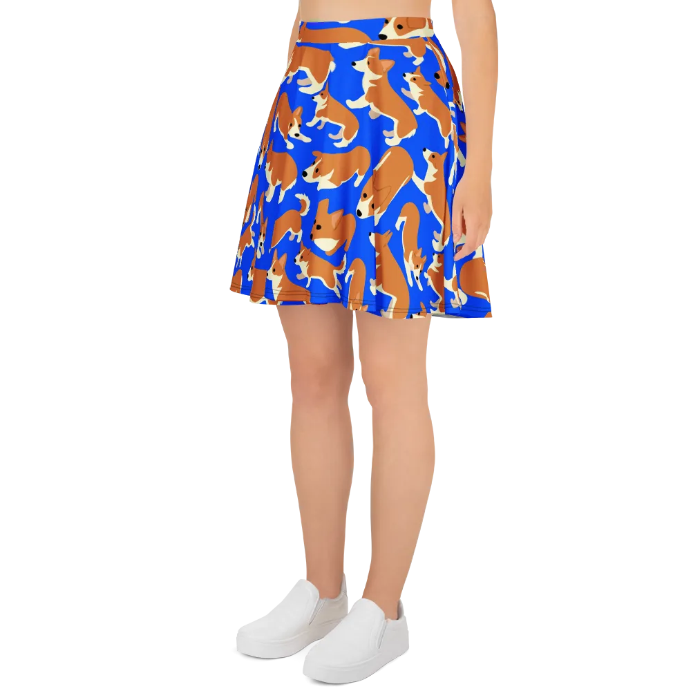 Blue Ribbon Herd on Skater Skirt — Left