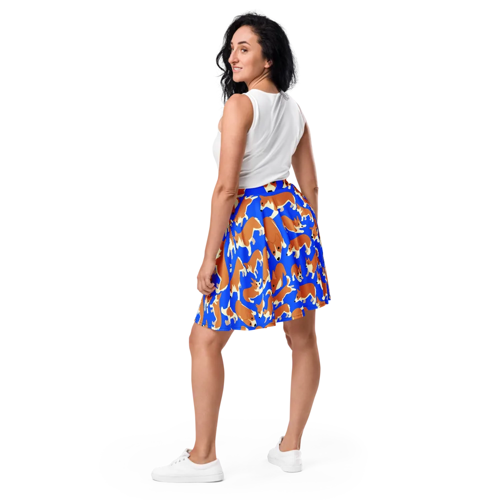 Blue Ribbon Herd on Skater Skirt — Back