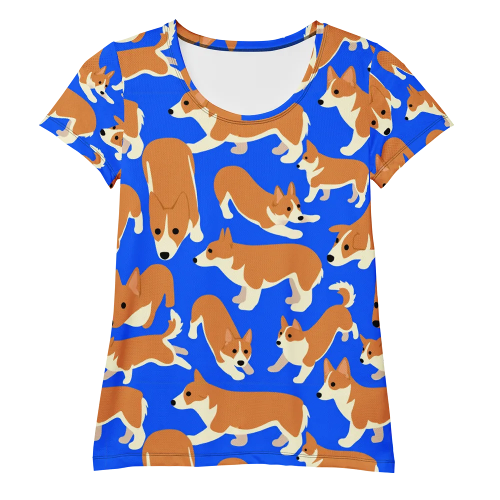 Blue Ribbon Herd on Women's Athletic T-Shirt — Front