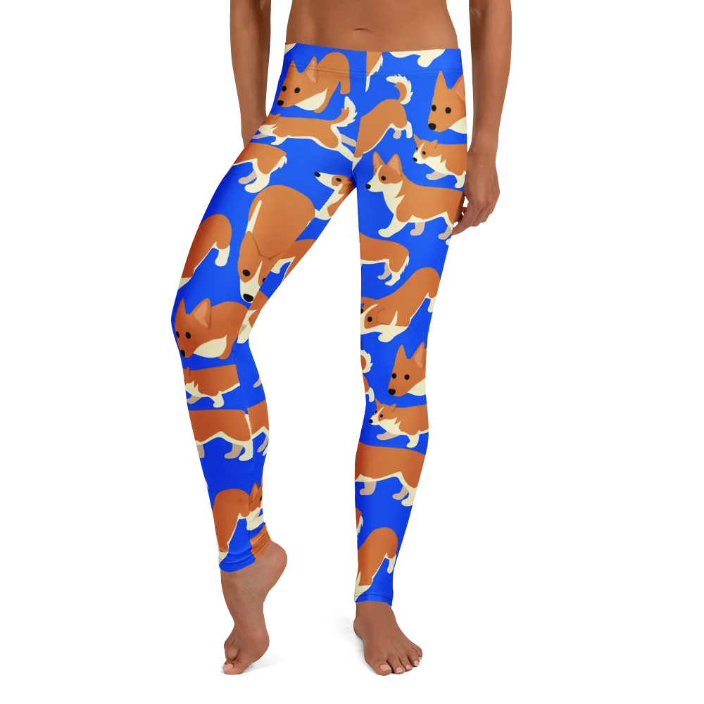 Blue Ribbon Herd on Leggings — Front