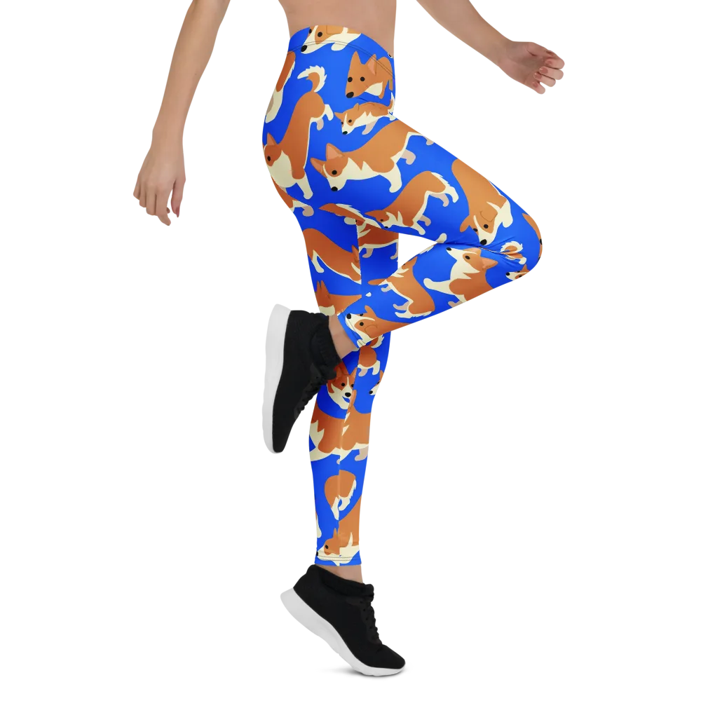Blue Ribbon Herd on Leggings — Right