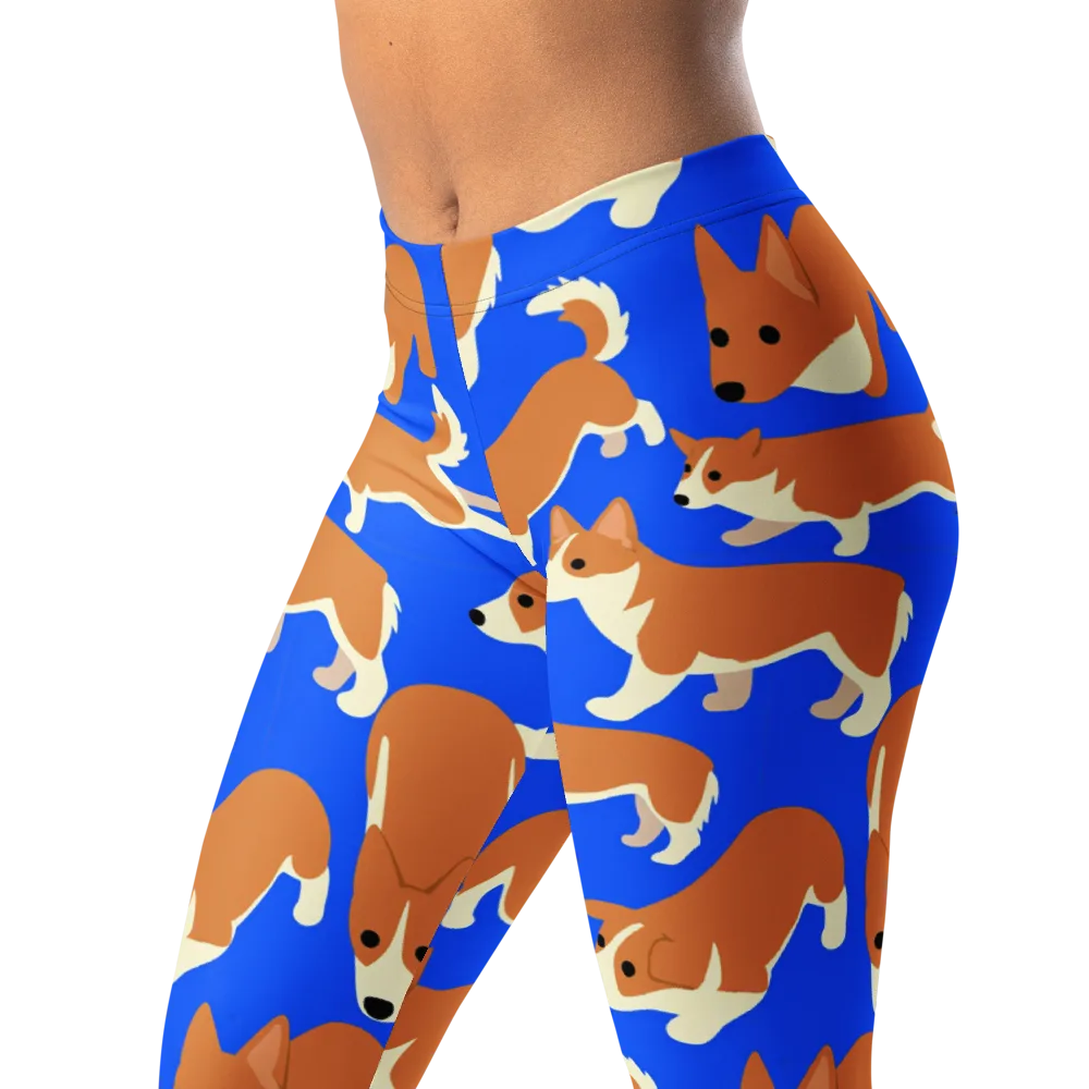Blue Ribbon Herd on Leggings — Left Front