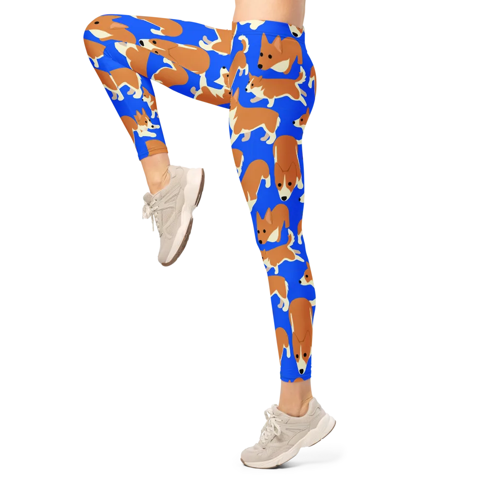 Blue Ribbon Herd on Leggings — Left