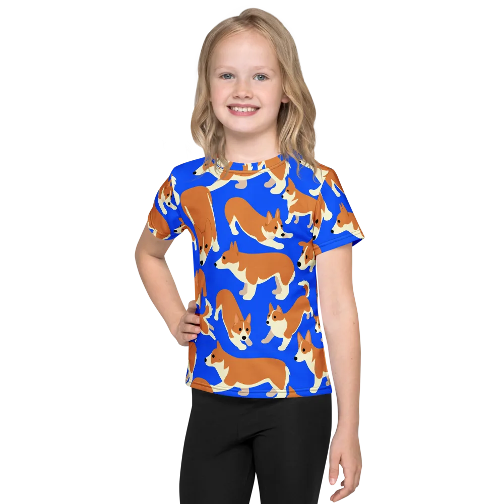 Blue Ribbon Herd on Kids Crew Neck T-Shirt — Front