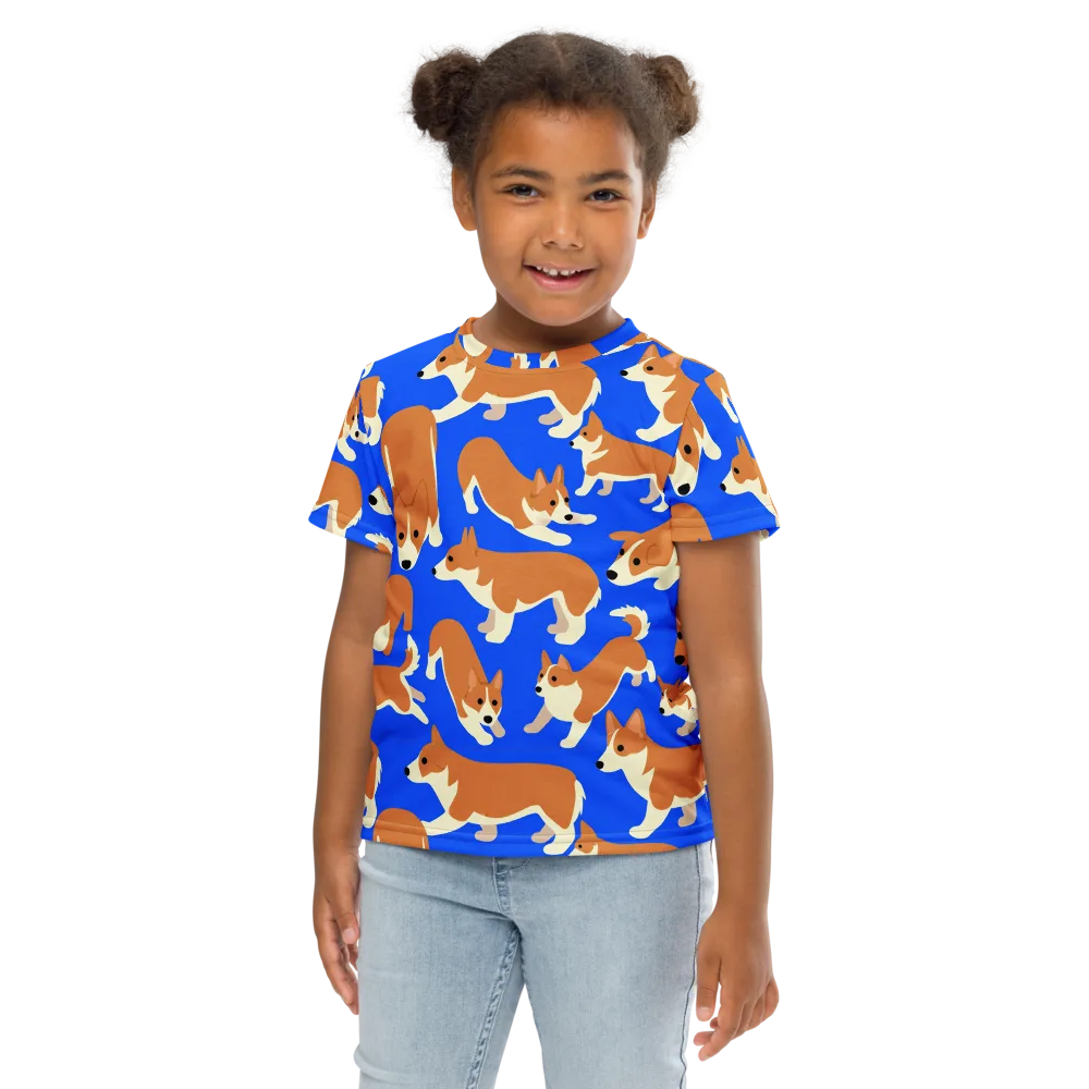 Blue Ribbon Herd on Kids Crew Neck T-Shirt — Front