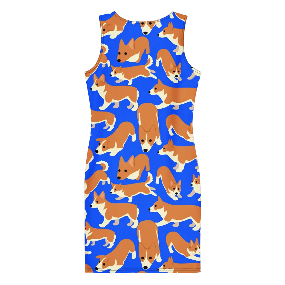 Blue Ribbon Herd on Bodycon Dress — Back