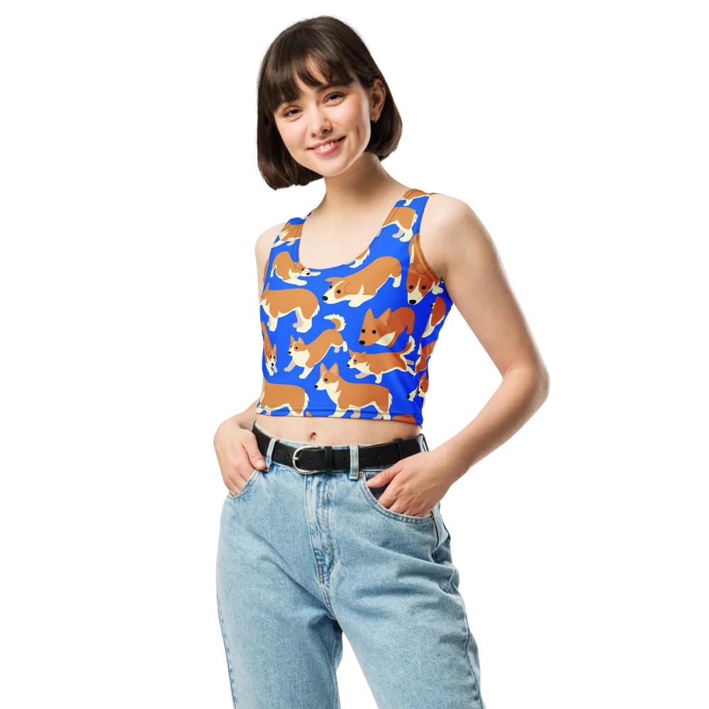 Blue Ribbon Herd on Crop Top — Front