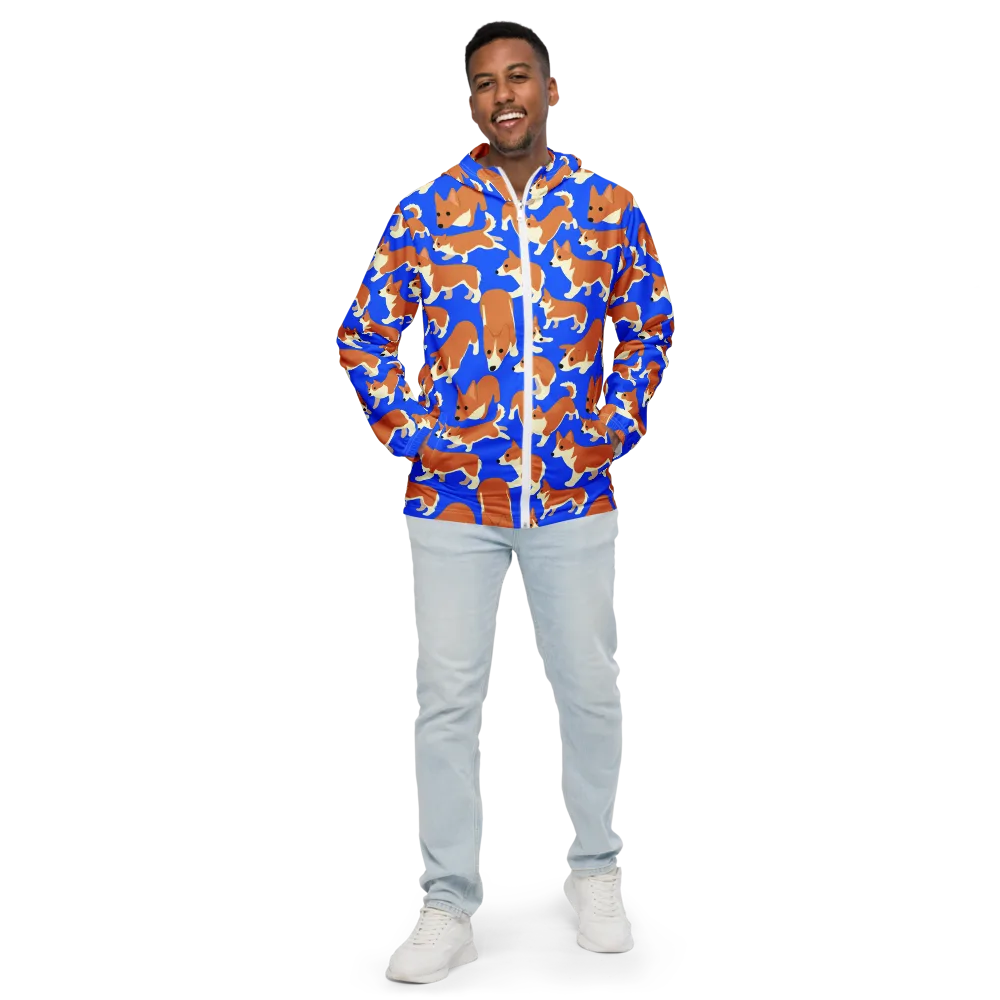 Blue Ribbon Herd on Men's Windbreaker — Front