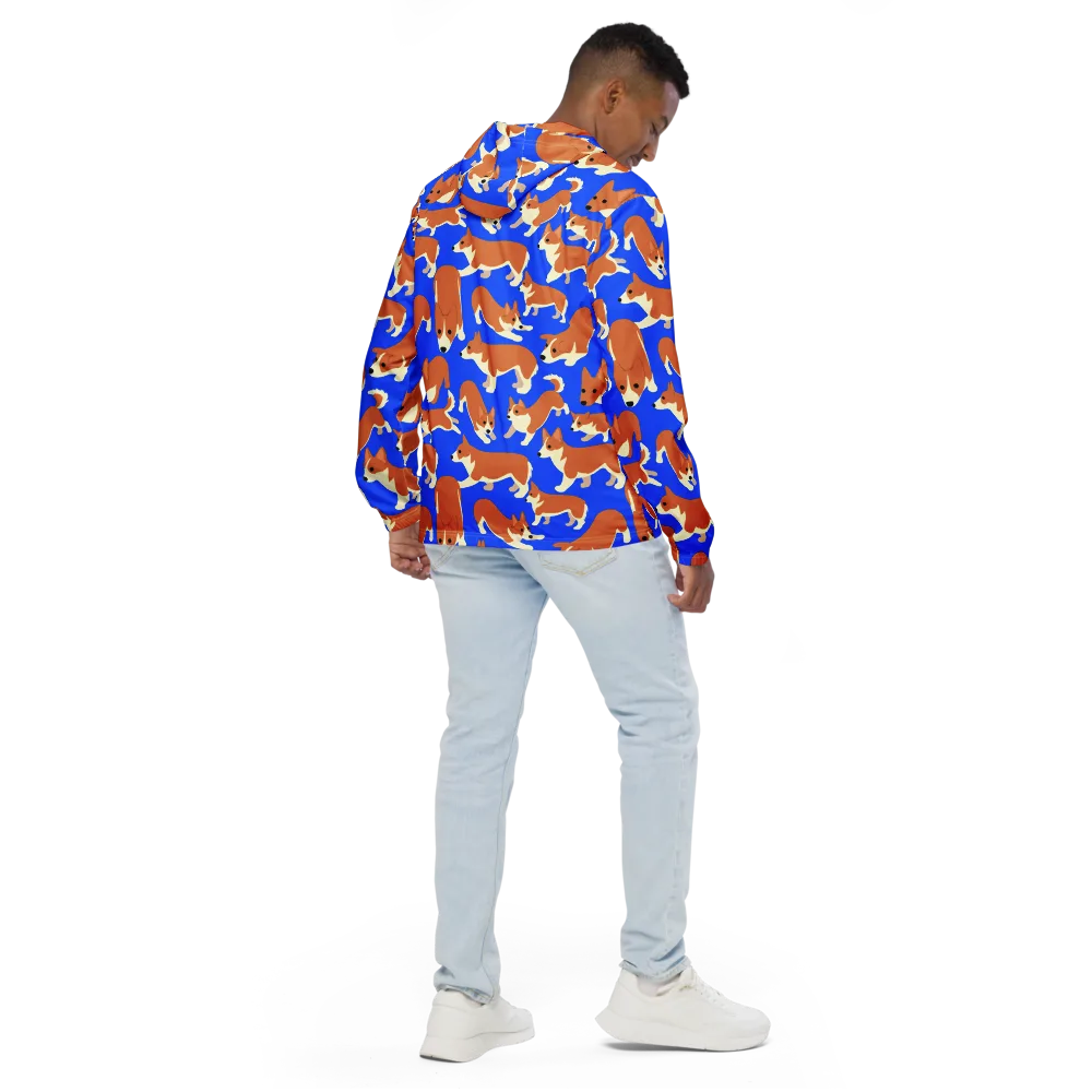 Blue Ribbon Herd on Men's Windbreaker — Back