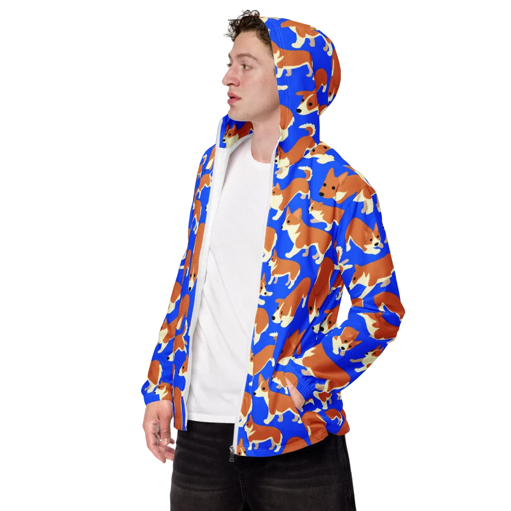 Blue Ribbon Herd on Men's Windbreaker — Left Front
