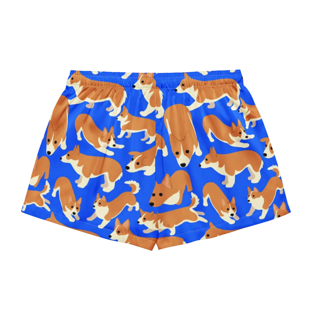 Blue Ribbon Herd on Women's Pajama Shorts — Back