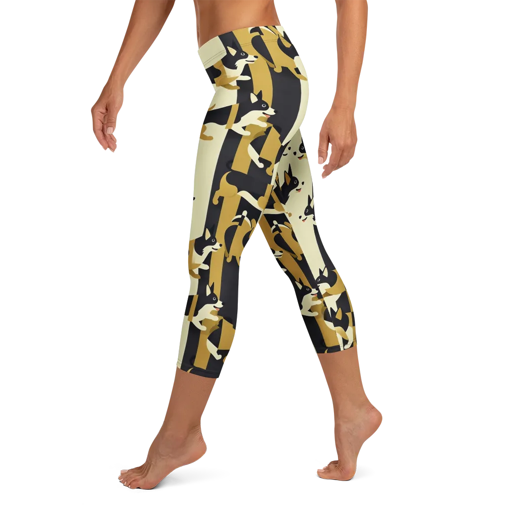 Gilded Hound on Capri Leggings — Left