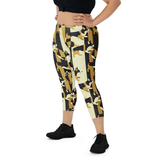Gilded Hound on a Capri Leggings