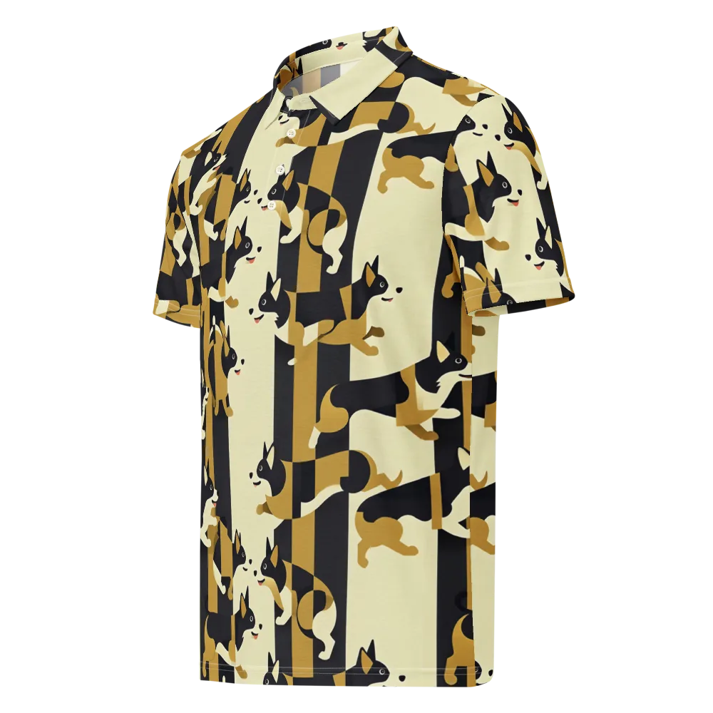 Gilded Hound on Men's Slim Fit Polo Shirt — Left Front