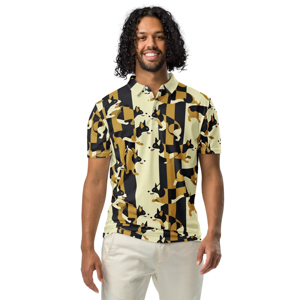 Gilded Hound on Men's Slim Fit Polo Shirt — Front