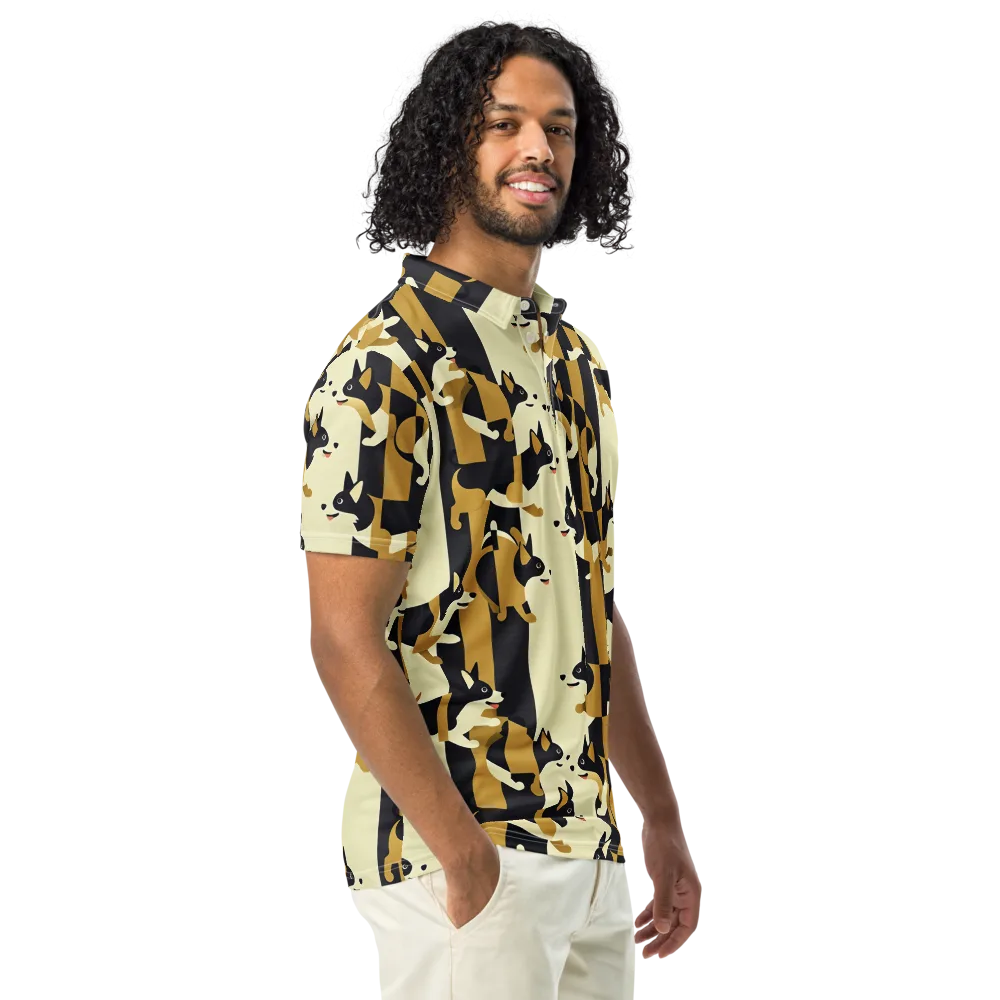 Gilded Hound on Men's Slim Fit Polo Shirt — Right Front