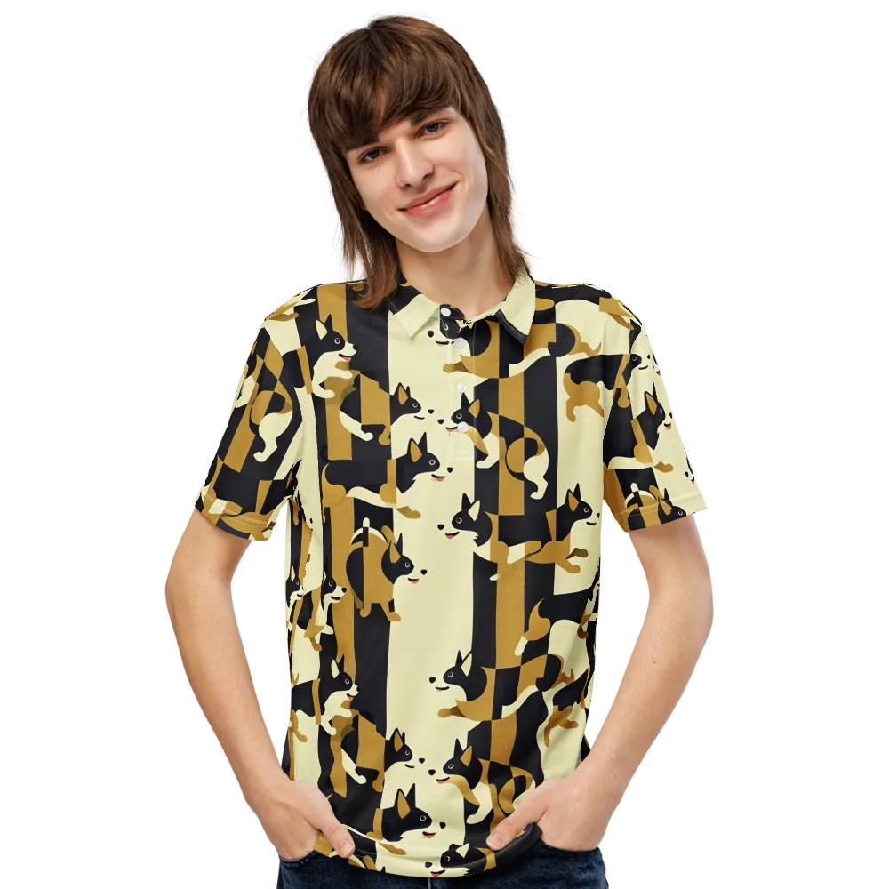 Gilded Hound on Men's Slim Fit Polo Shirt — Front