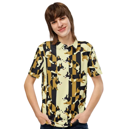 Gilded Hound on a Men's Slim Fit Polo Shirt