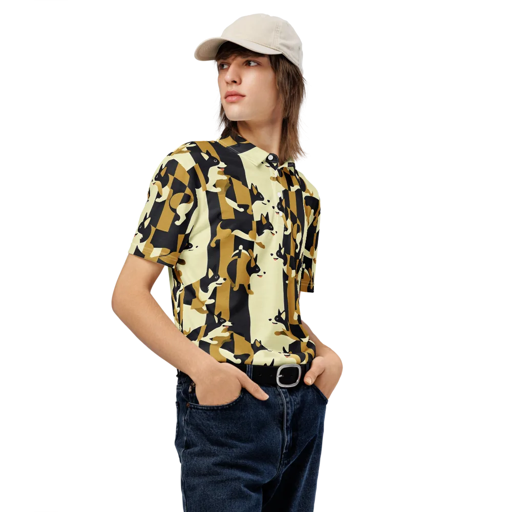 Gilded Hound on Men's Slim Fit Polo Shirt — Right Front