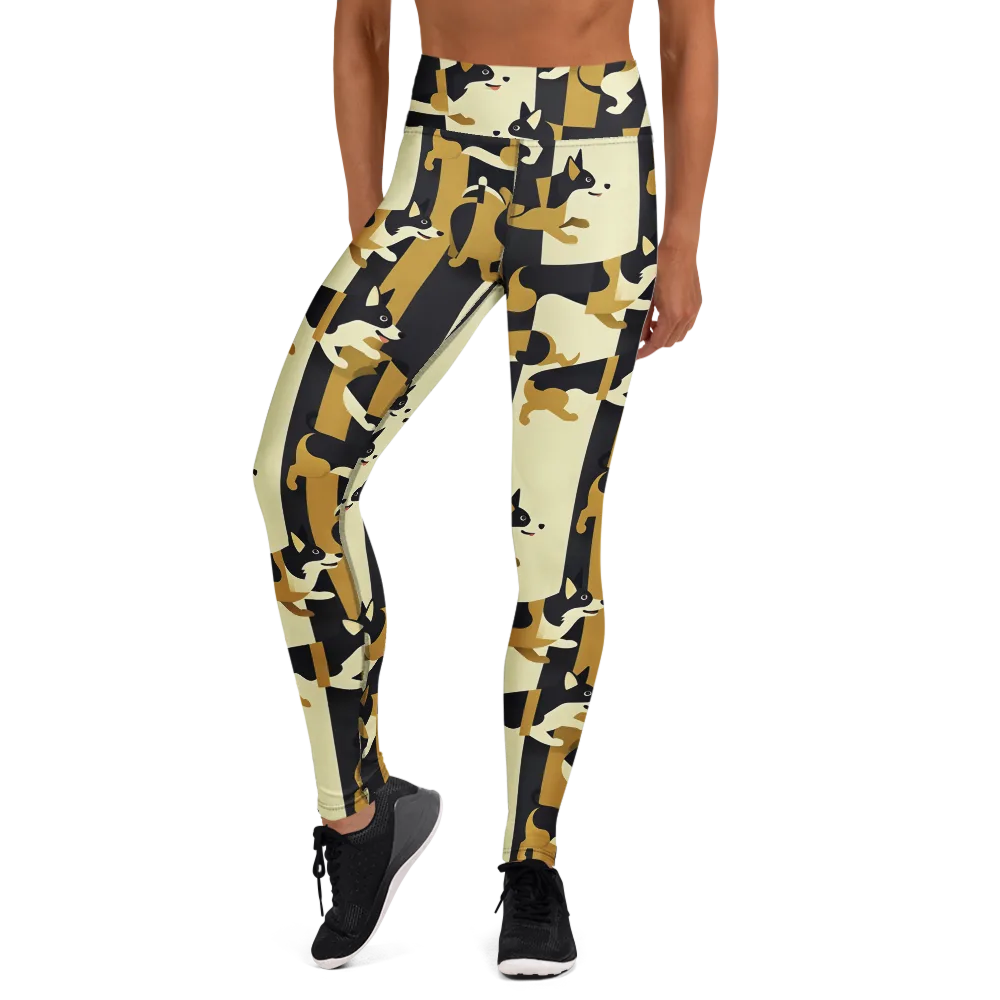 Gilded Hound on Yoga Leggings — Front