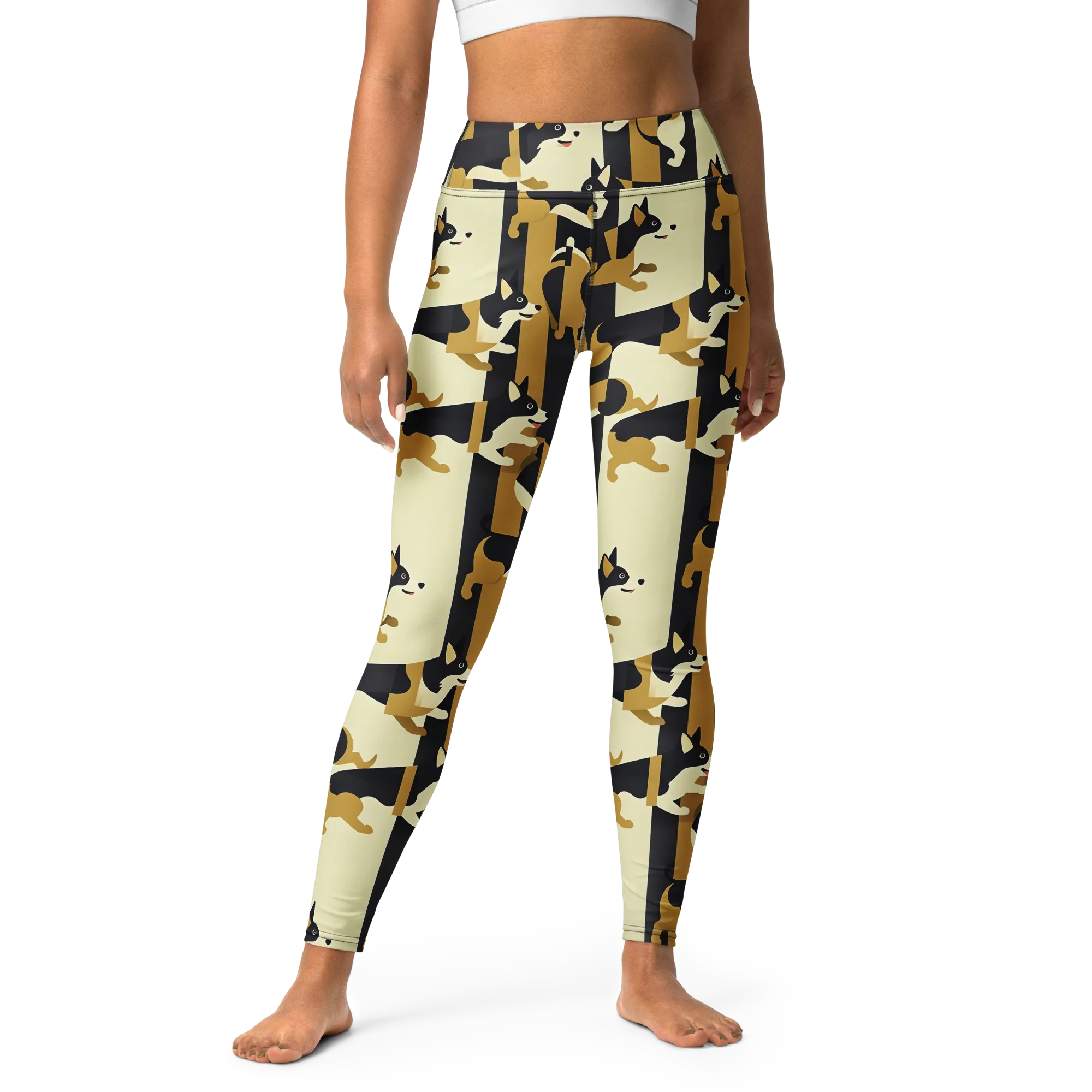 Gilded Hound on Yoga Leggings — Front