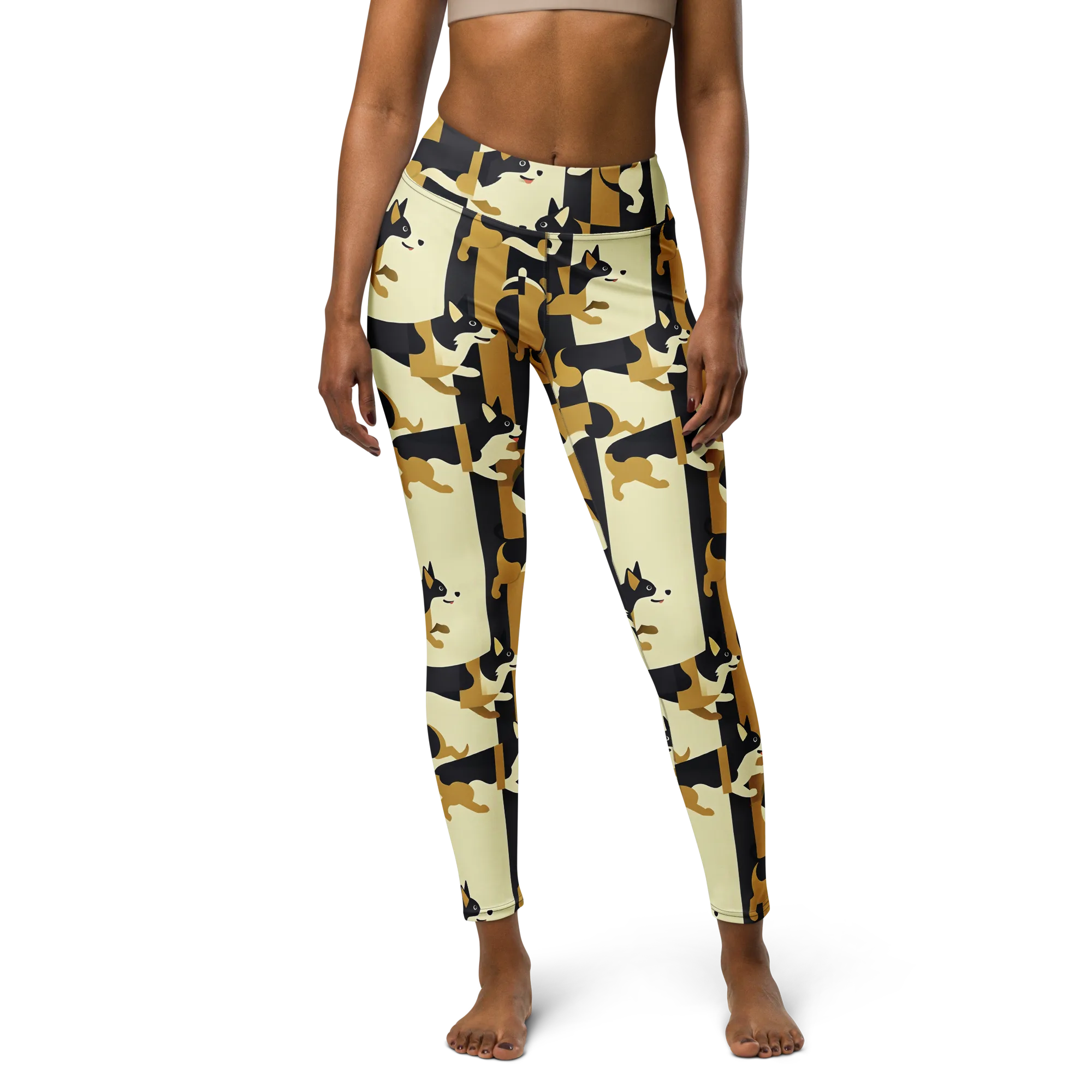 Gilded Hound on Yoga Leggings — Front