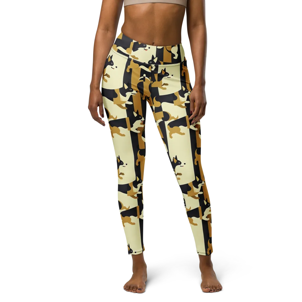 Gilded Hound on Yoga Leggings — Front