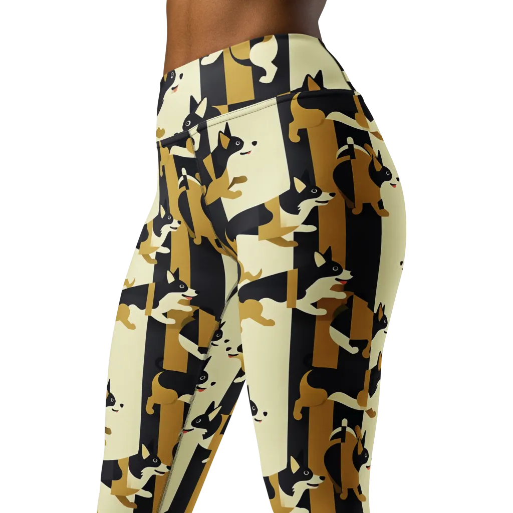 Gilded Hound on Yoga Leggings — Left Front