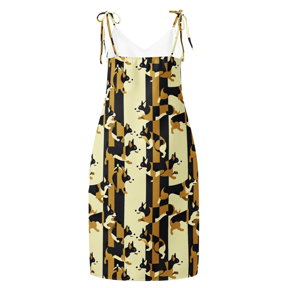 Gilded Hound on Slip Dress — Back