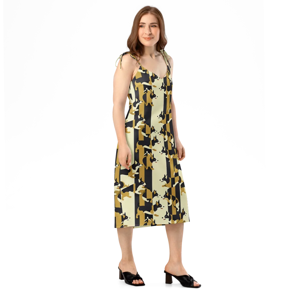 Gilded Hound on Slip Dress — Right Front