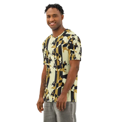 Gilded Hound on a Men's Cotton Crew Neck T-Shirt