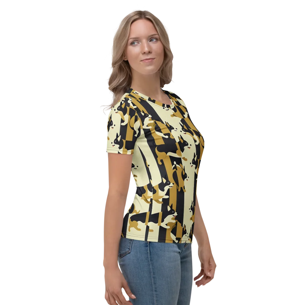 Gilded Hound on Women's Crew Neck T-Shirt — Right